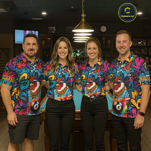 Load image into Gallery viewer, Funny Rooster Colorful Graffiti 8 Ball Billiard Shirt For Men Custom Pool Jersey Polo &amp; 1/4 Zip TDM6368