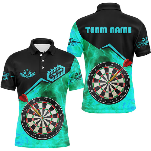 Personalized Darts Fire 3D Printed Men Darts Shirts Custom Darts Board Jerseys Attire |Turquoise TDM1860