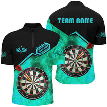 Load image into Gallery viewer, Personalized Darts Fire 3D Printed Men Darts Shirts Custom Darts Board Jerseys Attire |Turquoise TDM1860