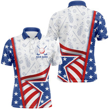 Load image into Gallery viewer, American Flag Mens Golf Polo Shirts Custom Golf Pattern Outfit For Men Best Patriotic Golf Wears TDM1866