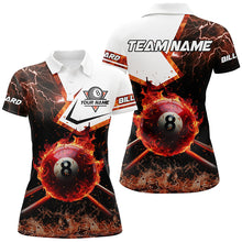 Load image into Gallery viewer, 8 Ball Pool Burning With Fire Flame Custom 3D Billiard Shirts For Women, Billiard Jerseys Gifts TDM2289