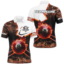 Load image into Gallery viewer, 8 Ball Pool Burning With Fire Flame Custom 3D Billiard Shirts For Men, Billiard Jerseys Gifts TDM2289