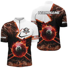 Load image into Gallery viewer, 8 Ball Pool Burning With Fire Flame Custom 3D Billiard Shirts For Men, Billiard Jerseys Gifts TDM2289
