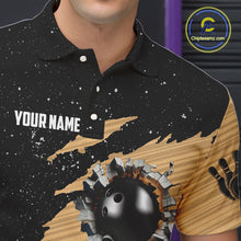 Load image into Gallery viewer, Custom Grunge American Flag Bowling Shirt For Men, Patriotic Bowling Team Jersey Polo &amp; 1/4 Zip TDM4631