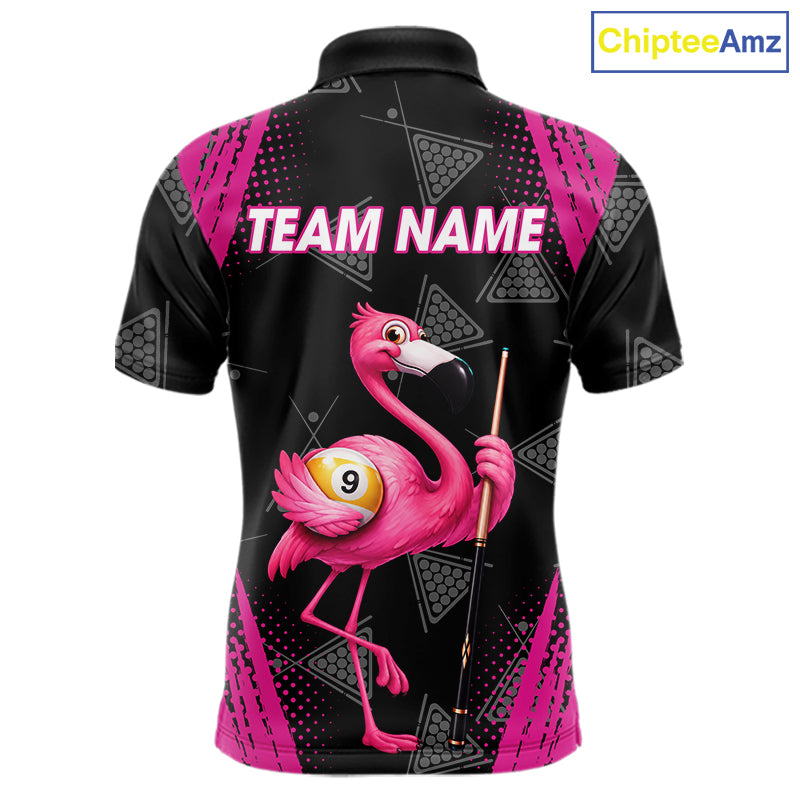 Funny Pink Flamingo 8 Ball & 9 Ball Billiard Pool Shirts For Men Custom Billiard Team Jersey TDM7587