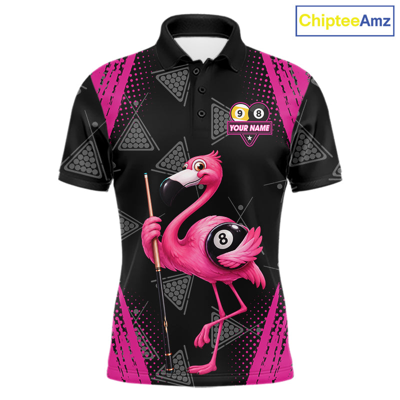Funny Pink Flamingo 8 Ball & 9 Ball Billiard Pool Shirts For Men Custom Billiard Team Jersey TDM7587