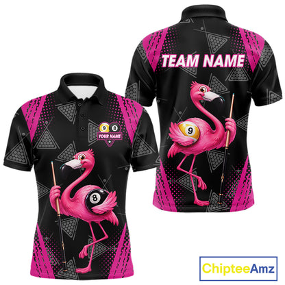 Funny Pink Flamingo 8 Ball & 9 Ball Billiard Pool Shirts For Men Custom Billiard Team Jersey TDM7587