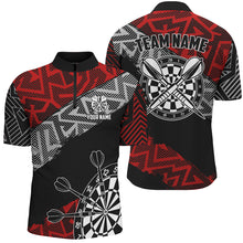 Load image into Gallery viewer, Custom Darts Shirts For Men Personalized Zig-Zag Pattern Dart Jerseys, Cool Darts Team Shirts |Red TDM2791