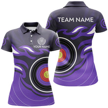 Load image into Gallery viewer, Personalized Purple Archery Target Flame Women Polo &amp; 1/4 Zip Shirts, Archery Shirts For Team Jerseys TDM3036