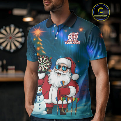 Funny Santa Christmas Darts Shirt For Men Custom Xmas Dart Jerseys, Gifts For Darts Player TDM5272