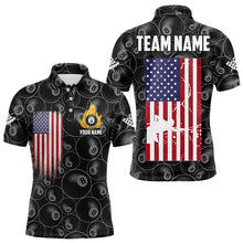 Load image into Gallery viewer, Personalized American Flag 8 Ball Pool Pattern Men Billiard Shirt, Patriotic Pool Billiard Jerseys TDM3282