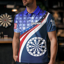 Load image into Gallery viewer, Personalized USA Flag Darts Polo &amp; Quarter Zip Custom Men Dart Shirt Patriotic American Dart Jersey TDM3468