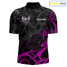 Load image into Gallery viewer, Black And Purple 8 Ball Wings Billiard Shirt For Men Custom Tribal Pool Jersey Team Polo &amp; 1/4 Zip TDM5774