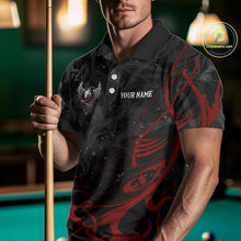 Load image into Gallery viewer, Black And Red 8 Ball Wings Billiard Shirt For Men Custom Tribal Pool Jersey Team Polo &amp; 1/4 Zip TDM5776