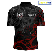Load image into Gallery viewer, Black And Red 8 Ball Wings Billiard Shirt For Men Custom Tribal Pool Jersey Team Polo &amp; 1/4 Zip TDM5776