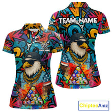 Load image into Gallery viewer, Funny Eagle Colorful Graffiti 8 Ball Billiard Shirt For Women Custom Billiard Jersey Pool Team Shirt TDM5782