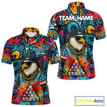Load image into Gallery viewer, Funny Eagle Colorful Graffiti 8 Ball Billiard Shirt For Men Custom Billiard Jersey Pool Team Shirt TDM5782