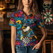 Load image into Gallery viewer, Funny Eagle Colorful Graffiti Darts Shirt For Women Custom Darts Jersey Team Polo &amp; 1/4 Zip TDM5783