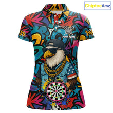 Load image into Gallery viewer, Funny Eagle Colorful Graffiti Darts Shirt For Women Custom Darts Jersey Team Polo &amp; 1/4 Zip TDM5783