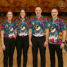 Load image into Gallery viewer, Funny Eagle Colorful Graffiti Bowling Shirt For Men Custom Bowling Team Jersey Polo &amp; 1/4 Zpip TDM5784