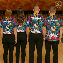 Load image into Gallery viewer, Funny Eagle Colorful Graffiti Bowling Shirt For Men Custom Bowling Team Jersey Polo &amp; 1/4 Zpip TDM5784