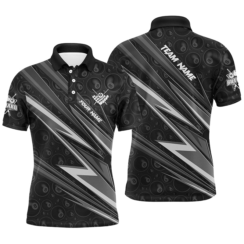 Personalized Name White And Black Billiard Jerseys For Men Best Custom Pool Team Polo Shirts TDM1290