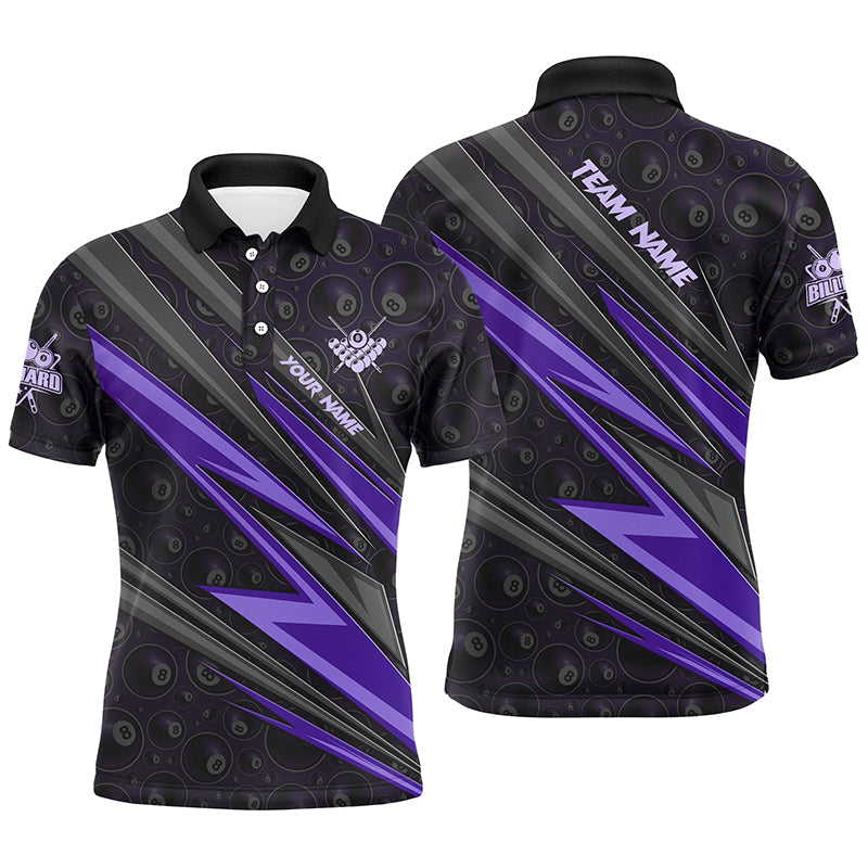 Personalized Name Purple Billiard Jerseys For Men Best Custom Pool Team Polo Shirts TDM1291