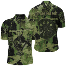 Load image into Gallery viewer, Custom Grunge Green Camo Darts Arrow Shirts For Men, Retro Darts Jerseys, Father&#39;s Day Darts Gifts TDM1660