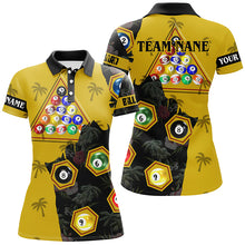 Load image into Gallery viewer, Personalized Yellow Black Funny Billiard Balls Pool Shirts For Women, Best Billiard Team Shirts TDM2073