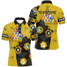 Load image into Gallery viewer, Personalized Yellow Black Funny Billiard Balls Pool Shirts For Men, Best Billiard Team Shirts TDM2073