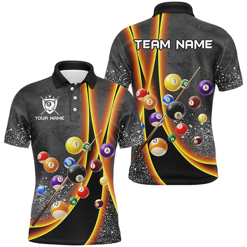 Personalized Grey Grunge Billiard Shirts For Men Custom 3D Billiard 8 Ball Pool Jerseys |Purple TDM2301