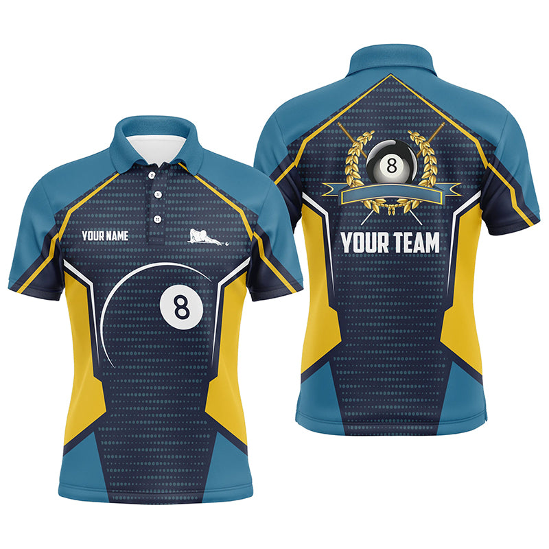 Billiard Ball 8 Custom Name All Over Print Polo Shirts For Men, Custom Billiard Jersey For Player TDM0172