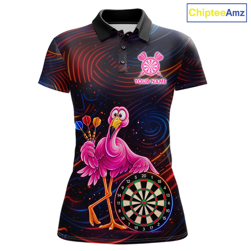 Funny Neon Flamingo Darts Shirts For Women Custom Darts Team Jersey, Personalized Darts Gift TDM7612