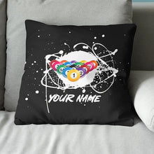 Load image into Gallery viewer, Custom Grunge Billiard Balls Black Pillow, Personalized Pillows Billiard TDM0791