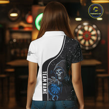 Load image into Gallery viewer, Blue Grim Reaper Darts Women Polo &amp; Quarter-Zip Custom Darts Shirts For Team Darts Jerseys TDM5524