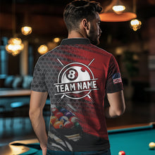 Load image into Gallery viewer, Red And Black Billiard Polo &amp; Quarter-Zip Shirts For Men Custom Billiard Team Shirts Pool Jerseys TDM3473