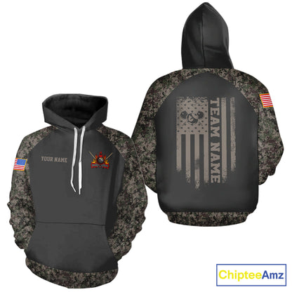 Personalized Retro Camo US Flag Billiard Hoodie For Men Women, Patriotic 8 Ball Hoodie Team Jersey TDM5793