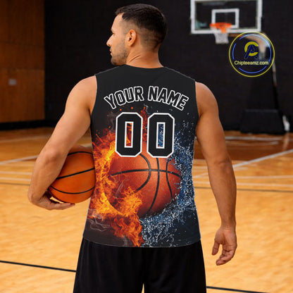Personalized Lightning Water And Fire Basketball Jersey Custom Name, Number Basketball Team Shirt TDM5794