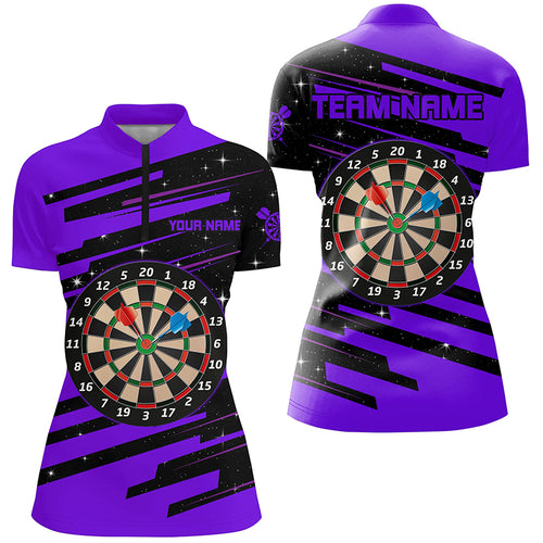 Personalized Purple Darts Board Darts Jerseys Polo Shirts For Women Custom Team League Darts Shirts TDM1304