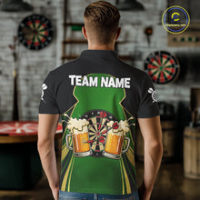 Load image into Gallery viewer, Funny Alligator And Beer Darts Shirt For Men Custom Darts Jersey Polo &amp; 1/4 Zip, Darts Gifts TDM6144