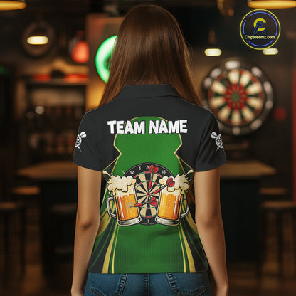 Funny Alligator And Beer Darts Shirt For Women Custom Darts Jersey Polo & 1/4 Zip, Darts Gifts TDM6144
