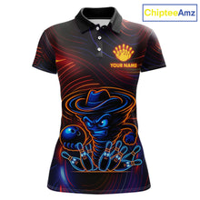 Load image into Gallery viewer, Funny Neon Tornado Pin Bowling Shirt For Women Custom Bowling Team Jersey Polo &amp; 1/4 Zip TDM6148