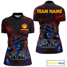 Load image into Gallery viewer, Funny Neon Tornado Pin Bowling Shirt For Women Custom Bowling Team Jersey Polo &amp; 1/4 Zip TDM6148