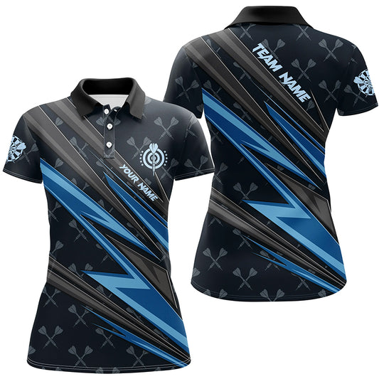 Personalized Blue Darts Jerseys Polo Shirts For Women Custom Name Team League Darts Shirts TDM1504
