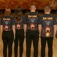 Load image into Gallery viewer, Personalized Dragon Bowling Jersey For Women Custom Fire Bowling League Team Shirt Polo &amp; 1/4 Zip TDM6386