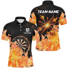 Load image into Gallery viewer, Orange Darts Arrow Thunder Lighting 3D Darts Polo &amp; Quarter-Zip Shirts For Men Custom Darts Jerseys TDM1667