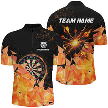 Load image into Gallery viewer, Orange Darts Arrow Thunder Lighting 3D Darts Polo &amp; Quarter-Zip Shirts For Men Custom Darts Jerseys TDM1667