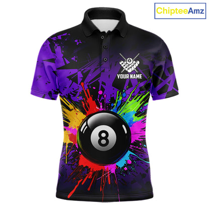 Colorful 8 Ball Pool Billiard Jersey For Men Custom Billiard Team Shirts Polo & Quarter Zip| Red TDM6583