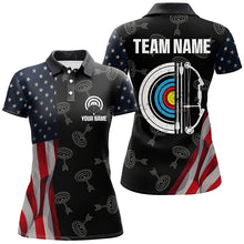 Load image into Gallery viewer, Personalized Retro US Flag Archery Shirts For Women Custom Patriotic Archery Jersey For Archer TDM2078