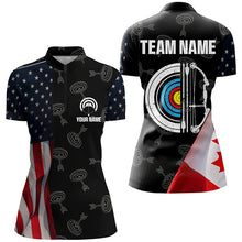 Load image into Gallery viewer, Personalized Retro US Flag Archery Shirts For Women Custom Patriotic Archery Jersey For Archer TDM2078